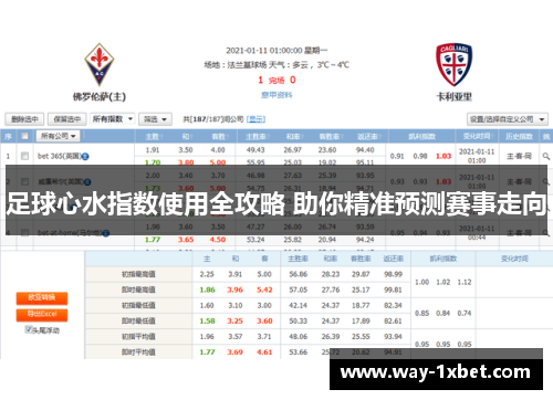 足球心水指数使用全攻略 助你精准预测赛事走向 足球心水指数使用全攻略 助你精准预测赛事走向